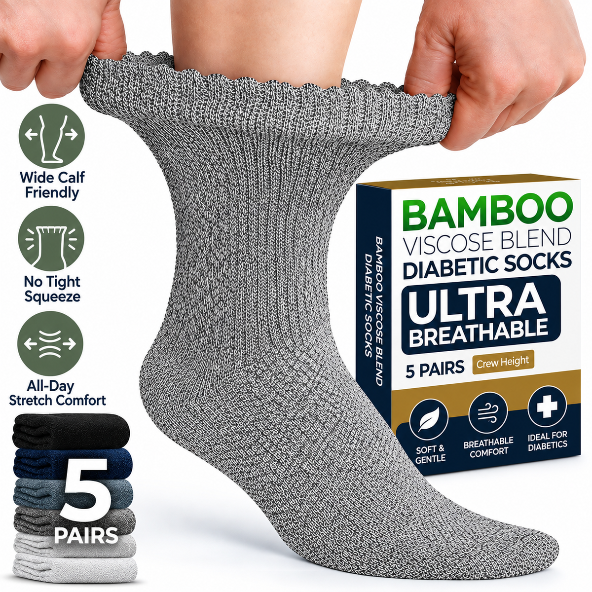 HappyFeet™ Bamboo Wide Calves Compression Socks